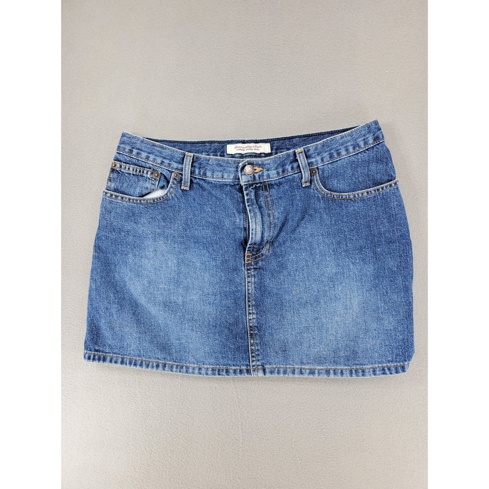 Abercrombie & Fitch‎ Women's Blue Jean Denim Mini Skirt Size 10 100% Cotton USA
